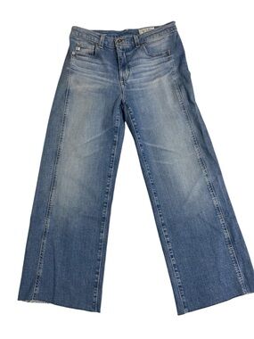 AG Adriano Goldschmied Women's Saige Wide Leg Crop Jeans in Light Blue Denim